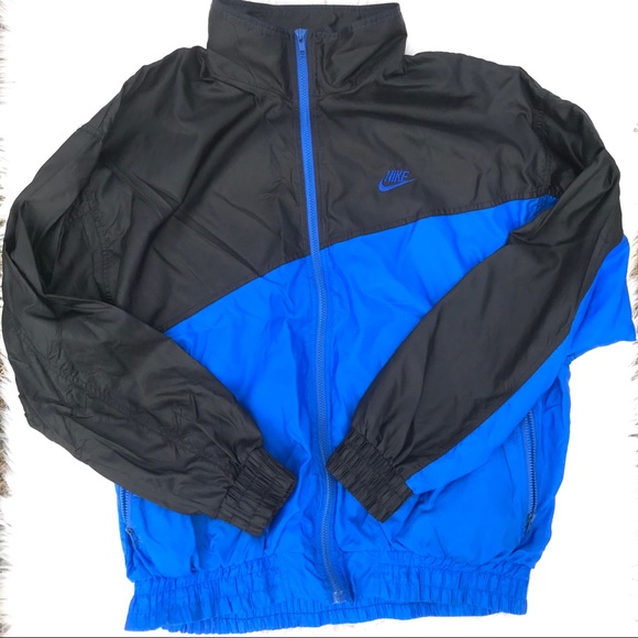 Nike Other - Nike Vintage ZIP Up Athletic Jacket Blue Black
